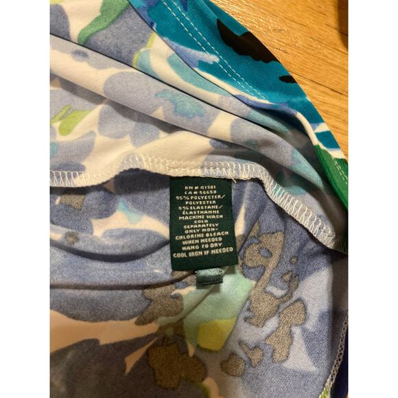 Lauren Ralph Lauren Blue Floral Flutter Sleeve Stretch Faux Wrap Dress Womens 18 - Picture 6 of 7